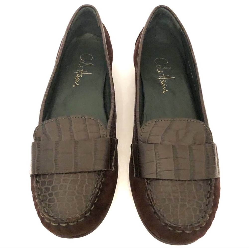 Cole Haan brown suede & leather slip on loafers with Nike Air comfort size 7.5
